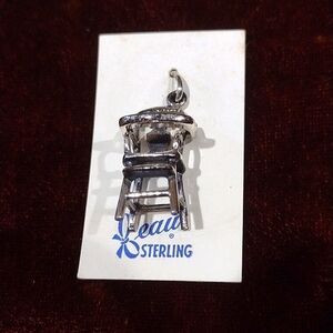 Vintage Beau Sterling 925 Silver Baby's High Chair Charm, Shower Charm Gift